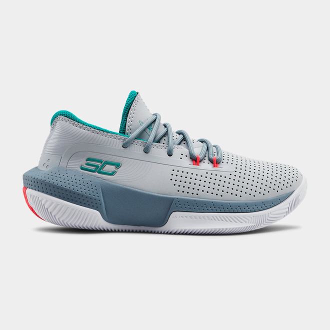 Under Armour SC 3ZER0 III - Chlapcenske Basketbalove Topanky - Siva Siva/Tyrkysové